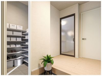 【1号棟】シューズインクローゼットある玄関ホール