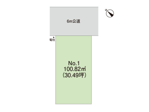 6ｍ公道に面した現地区画図