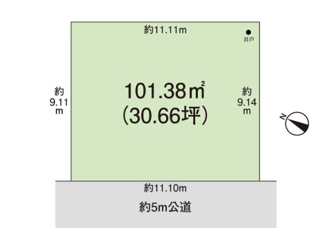 間口広い整形地。