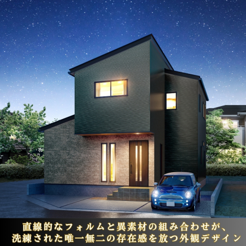 1号棟～光の中庭、リビングガーデンテラスのある家
「何気ない毎日の時間を、かけがえのない「家族の思い出」に変える住まい」

■土地面積：121.36㎡
■建物面積：101.01㎡
■間取り　：３LDK＋リビングガーデンテラス　
　　　　　　※間仕切り壁対応プラン　
■価格　　：5,560万円（税込）

※本物件完成後、2025年12月上旬までモデルハウスとして使用することを予定しております。