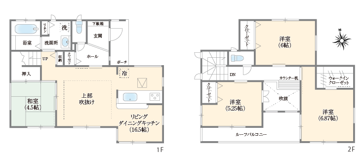 吹き抜けがある家／間取り図