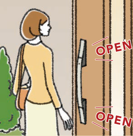 ドアに近づくと、2つのカギが自動で解錠